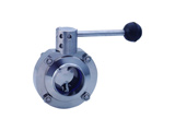 Sanitation grade welding type butterfly valve